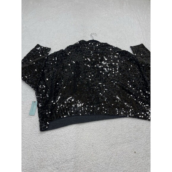 Anthropologie Pilcro Sweater Alani Cashmere Mock Neck Sequin Preppy Size 2X NWT - Picture 9 of 13